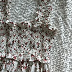 Smocked dress with pockets, unlined